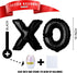 Happy BAEDAY Black Balloon Kit | Valentines Day Balloons | Anniversary Decorations | Best Black Balloons For Him | 16" XO Letter Balloons | Foil & Confetti Balloons | Black Heard Balloons