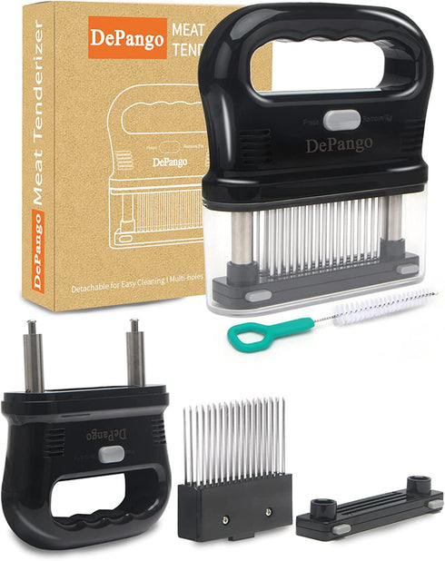 DePango Meat Tenderizer, Meat Tenderizing Needle Tool with Heavy-Duty Stainless Steel 48 Blades for Steak/Chicken Breast/Pork Chops/Beef Brisket, Detachable for Cleaning, Dishwasher Safe