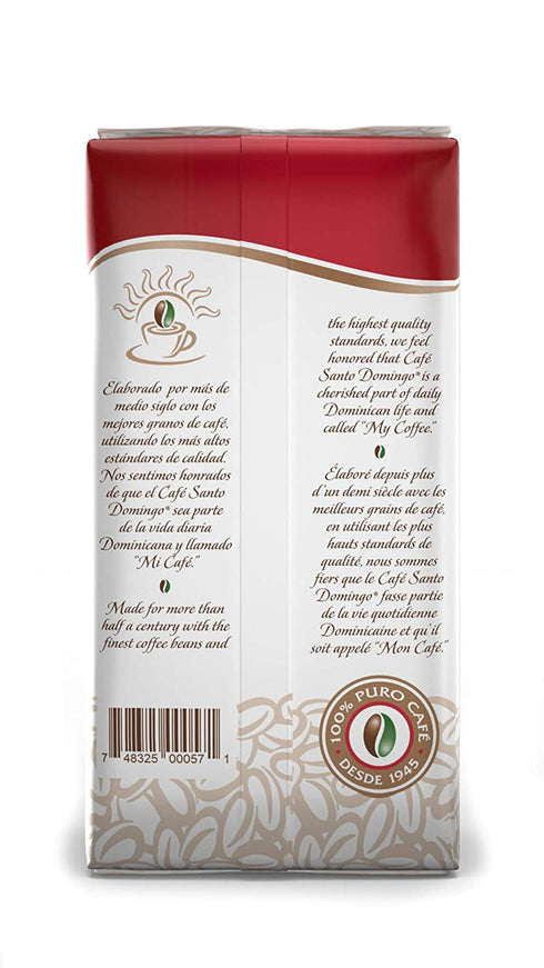 Santo Domingo Coffee, 16 oz Bag, Ground Coffee - Product from the Dominican Republic¦ (Pack of 2)