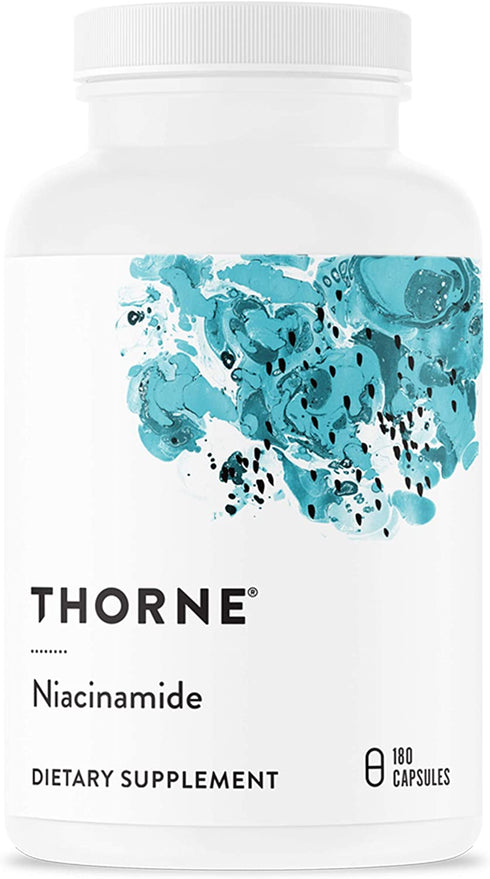 Thorne Niacinamide - 500mg Niacin - Non-Flushing Form of Vitamin B3 - Support Joint Health, Skin Health & Restful Sleep - Gluten-Free - 180 Capsules