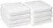 Amazon Basics Quick-Dry Hand Towels - 100% Cotton, 8-Pack, White