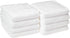 Amazon Basics Quick-Dry Hand Towels - 100% Cotton, 8-Pack, White