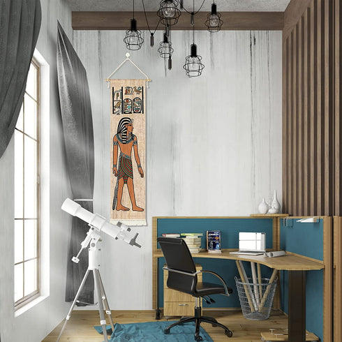 Hanging Canvas Wall Art Painting Ancient Egyptian Scene Tapestry Egypt Religion Historical Mythology Gods and Pharaohs Hieroglyphic Wall Decor Tapestry Decoration For Room (13''x 56''/33x142cm),A