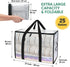 BALEINE 2-Pack 105L Moving Totes with Reinforced Handles, Heavy-Duty UnderBed Storage Bag for Moving Boxes, Clothes, Travel, Attics (105L, 2-Pack White)
