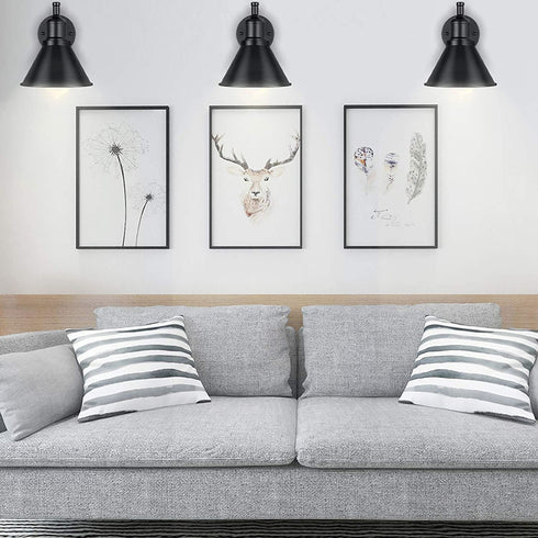 Swing Arm Wall Light Fixtures Wall Light Plug-in Cord Industrial Wall Sconce Black Finish (1 Light)