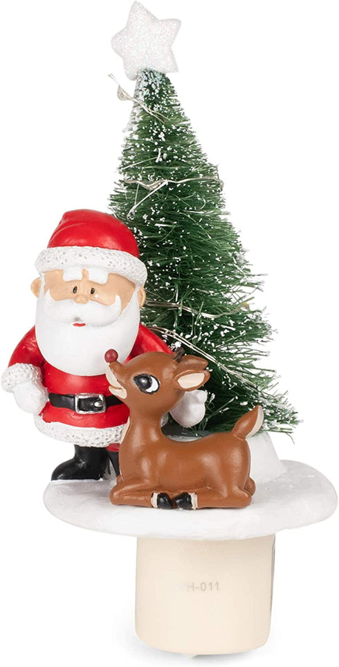 6.75" H Rudolph W/Santa Night-