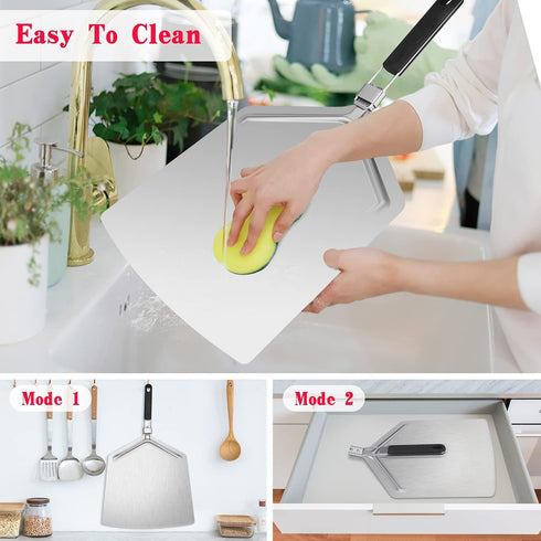 Pizza Peel 16 inch,Pizza Paddle Stainless Steel Pizza Peel Extra Large for Pasta & Pizza Tools,Metal Pizza Peels with Folding Handle