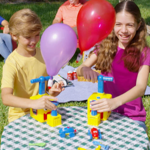 Ontel Balloon Zoom Balloon-Powered Flying & Racing Set, Ages 3+ , Blue