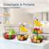 Bextsrack 2 Tier Fruit Basket Bowl with Banana Hanger for Kitchen Countertop, Portable & Detachable Fruit Vegetable Storage Holder Display for Kitchen - Black