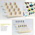 HLZC Figure Display Stand Acrylic Display Riser for Collectibles, Wood Tiered Display Shelf Organizer for Products (B-4Tier-11.8inch)
