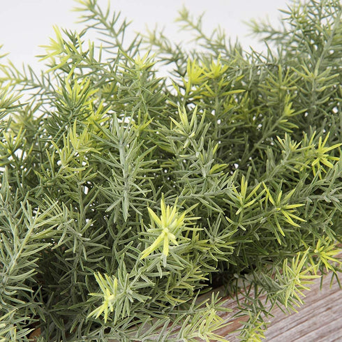 Artificial Wooden Potted Rosemary Plant Dusty Green Faux Greenery Plants in Wood Planter Box s for Rustic Farmhouse Centerpiece Tabletop Kitchen Shelf Decor