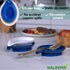 Ceramic Spoon Rest for Stove Top 6 inch- Set of 2 Anti Wobble Silicone Base | Stove Spoon Holder for Kitchen Counter | Blue, White Spoon Rest Set | Luxurious Utensil Rest for Cooking