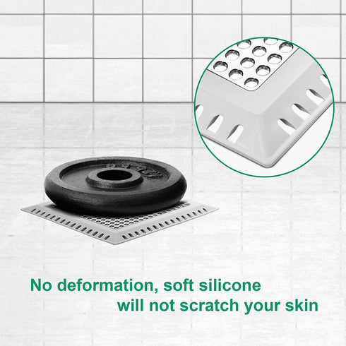 Aluvor Square Shower Drain Hair Catcher/Shower Drain Strainer/Flat Drain Cover for Bathroom Floor Drain/No Rust