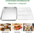 Baking Sheet with Rack Set, E-far Pure Stainless Steel Cookie Sheet Baking Tray Pan with Wire Rack, 12.5 x 10 x 1 inch, Non Toxic & Healthy, Anti Rust & Mirror Finish - Dishwasher Safe