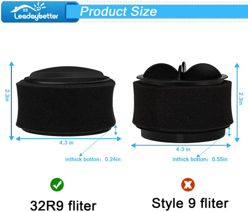 4 Pack Replacement Filter for Bissell Power Force & Helix Turbo Inner and Outer Filter Set Bissell 32R9,203-7913