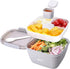 Bento Box Adult Lunch Box,Salad Container for Lunch with Large 52-oz Salad Bowl,3-Compartment Bento-Style Tray and 3-oz Sauce Container for Dressings,Meal Prep to Go Containers for Food Fruit Snack