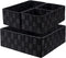 Nicunom 4 Pack Woven Storage Box Cube Basket Bin Container Box, Nylon Storage Basket for Closet, Dresser, Drawer, Shelf, Office Divider Organizer Bins, Black
