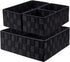 Nicunom 4 Pack Woven Storage Box Cube Basket Bin Container Box, Nylon Storage Basket for Closet, Dresser, Drawer, Shelf, Office Divider Organizer Bins, Black