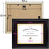 Golden State Art, 11x14 Document Photo Wood Frame for 8.5x11 Document & Certificates, Real Glass (Black with Black Over Gold Double Mat, Set of 1)
