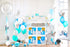 Baby Clear Boxes 4 pcs 12" by Serene Selection, 40 Balloons Included, for Boy or Girl BabyShower, Gender Reveal Party Supplies, Blocks with Letters for Baby Shower, Backdrop Block Party Decorations