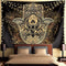 QCWN Spiritual Tapestry,Psychedelic Trippy Tapestry Black Gold Hamsa Hand Tapestry Mandala Medallion Bohemian Tapestry Evil Eye Hamsa Hand Blessing Home Good Luck Wall Tapestry for Bedroom Aesthetic