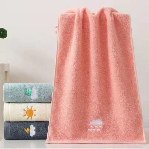 RUIBOLU Hand Towels for Bathroom Set 4 Piece, 100percent Cotton Bath Towel , Face Soft Highly Absorbent Adults and Children Kitchen, 14x29 Inch (Pink White Blue Gray)