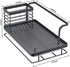 stusgo Black Kitchen Sink Caddy Sponge Holder for Sink 304 Stainless Steel Kitchen Sink Organizer for Kitchen Countertop