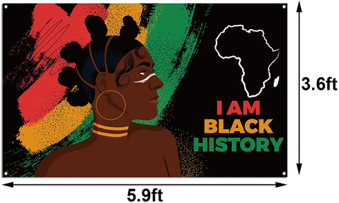 Pudodo Black History Month Backdrop Banner African American National Holiday Party Photography Background Wall Decoration