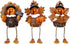 ALLADINBOX Thanksgiving Turkey Tabletop Centerpieces 3 Pcs Resin Pilgrim Turkey Figurines Thanksgiving Decorative Shelf Sitters with Dangling Legs, Harvest Fall Decor Home Kitchen Autumn Displays