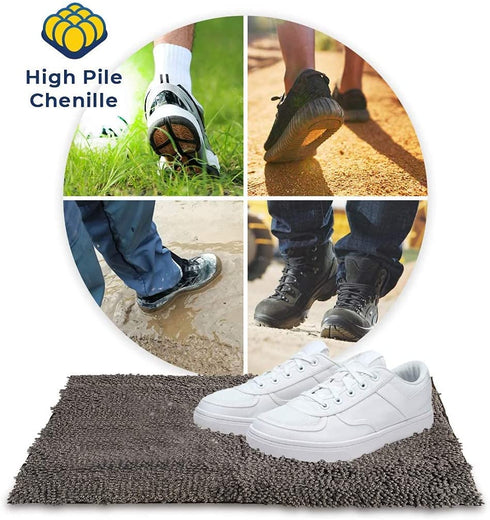 The Original Muddy Mat Bathroom Rugs, Highly Absorbent, Non-Slip, Thick Shaggy Microfiber Welcome Door Mat, Extra Soft Chenille Rug for Kitchen, Bedroom, Perfect for Indoor Outdoor & Muddy Pet Paws