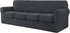 CHUN YI 5 Piece Stretch Oversized Sofa Slipcover Stretch Couch Cover, 4 Seater Houndstooth Couch Slipcover with Separate Cushions, Swallow Gird Spandex Fabric (Dark Gray)