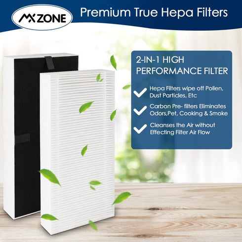 MXZONE True HEPA Filter Replacement Compatible for Febreze FRF102B and Honeywell Filter U, HHT270, HHT290 Series
