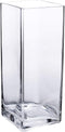Diamond Star Tall Square Vase Home Decorative Flower Glass Vase Wedding Party Table Centerpieces(4"—4"—10")