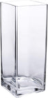 Diamond Star Tall Square Vase Home Decorative Flower Glass Vase Wedding Party Table Centerpieces(4"—4"—10")