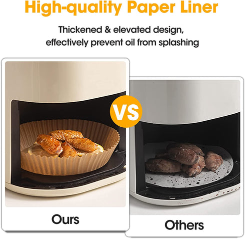 Air Fryer Disposable Paper Liner, 100PCS Non-Stick Parchment Paper Liners, 6.3 Inch Oil-Proof Parchment Round Baking Paper for Air Fryer Roasting Microwave Oven Frying Pan