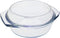 Clear Round Glass Casserole by NUTRIUPS | With Lid, Heat, Cold and Shock Proof,Oven, Freezer and Dishwasher Safe,0.65 L