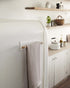 Yamazaki Home Magnetic Dish Hanger | Steel + Wood | Large | Towel Holder, White