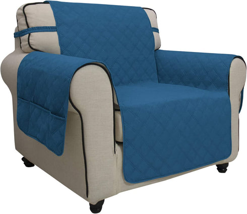 Easy-Going Sofa Slipcover Chair Cover Waterproof Couch Cover Washable Sofa Cover Non-Slip Fabric Furniture Protector with Pocket for Pets Covers Pets Kids Children Dog Cat (Chair, Peacock Blue)