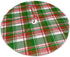 Christmas Tree Skirt 48 Inch Buffalo Plaid Red Green White Xmas Holiday Party Supplies Large Tree Mat Decor for Indoor Outdoor Home Ornaments