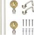BOOM JOG Glass Mosaic Ball Finials Curtain Rod?3/4? Adjustable Curtain Rod?28-48 Inch?Nickel