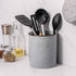DOWAN Kitchen Utensil Holder, 7.2? Extra Large Utensil Holders for Countertop, Heavy Ceramic Utensil Crock, Anti Slip & Scratch Cork Bottom, Grey Utensil Organizer for Home Décor