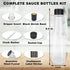 GMISUN Mini Hot Sauce Bottles 5 oz - 24 Pack Woozy Bottles with Black Caps, Shrink Capsules, Dripper Inserts, Funnel and Labels, Small Glass Bottle Dispenser for Homemade Hot Sauces, Dressings, Juice