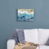 Abstract Picture Canvas Wall Art: Blue & Gold Artwork Painting Print on Canvas Small Size for Walls (16'' x 12'' x 1 Panel)