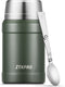 ZTXPRO Thermos Food Jar Insulated Lunch Container for Hot & Cold Food 27 oz Stainless Steel Wide Mouth Soup Thermos with Folding Spoon for School/Work/Travel/Outgoing - Olive