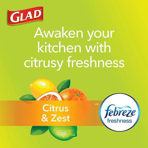 Glad® ForceFlex Tall Kitchen Drawstring Trash Bags, Citrus & Zest, 13 Gal, 40 Ct (Package May vary)