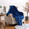 SOCHOW Flannel Fleece Blanket Twin Size, All Season 300GSM Super Soft Cozy Blanket for Bed or Couch, Navy Blue