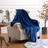 SOCHOW Flannel Fleece Blanket Twin Size, All Season 300GSM Super Soft Cozy Blanket for Bed or Couch, Navy Blue