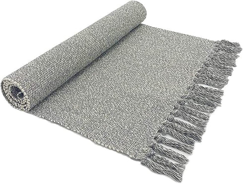 Cotton Bathroom Rug Reversible Laundry Room Rag Rug. Hand Woven Chindi Area Rug Entryway for Kitchen Bathroom Bedroom Dorm