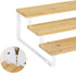MOOACE 3 Tier Expandable Spice Organizer (15.35"-22.2"L), Bamboo Spice Rack Organizer for Cabinet Countertop Pantry, Set of 2 (White)