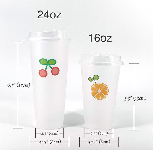 Party Hippo Disposable heavy duty Plastic Premium quality clear party Cups with Premium Lids 25 pack (16 oz)